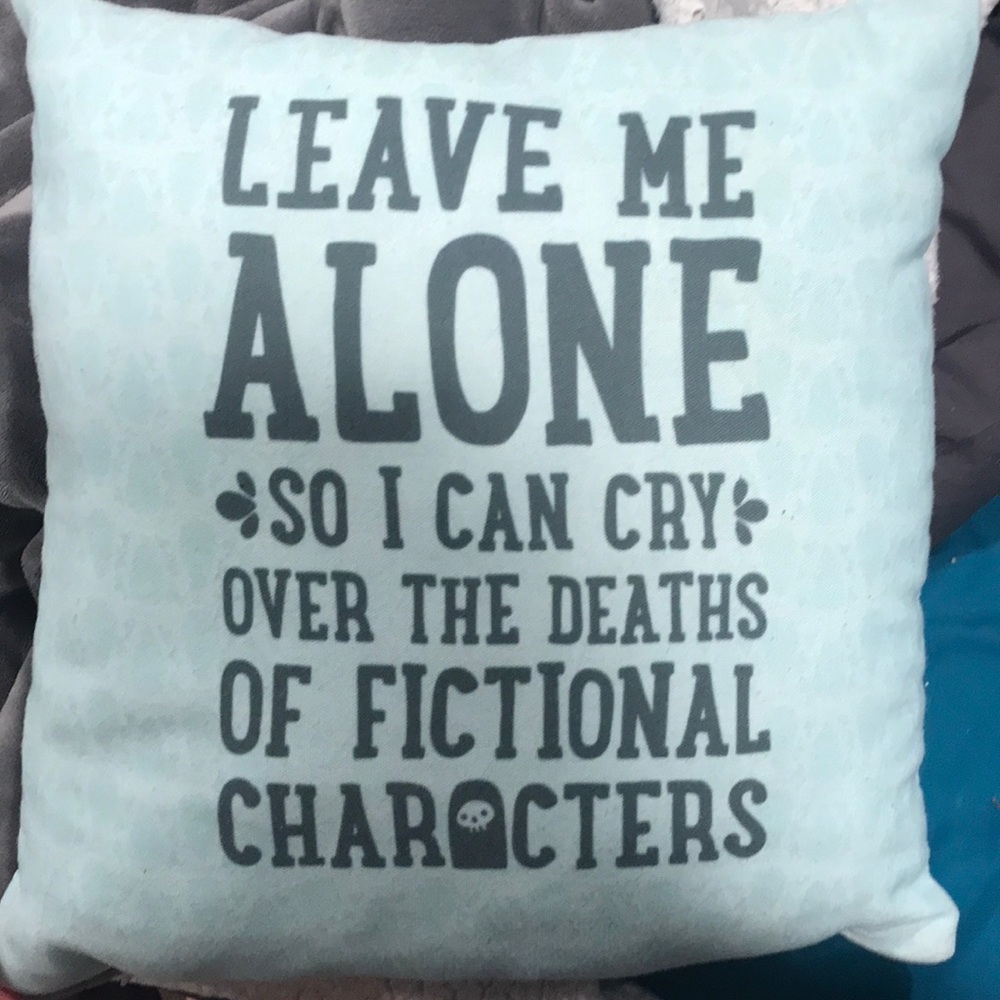 Blue throw pillow